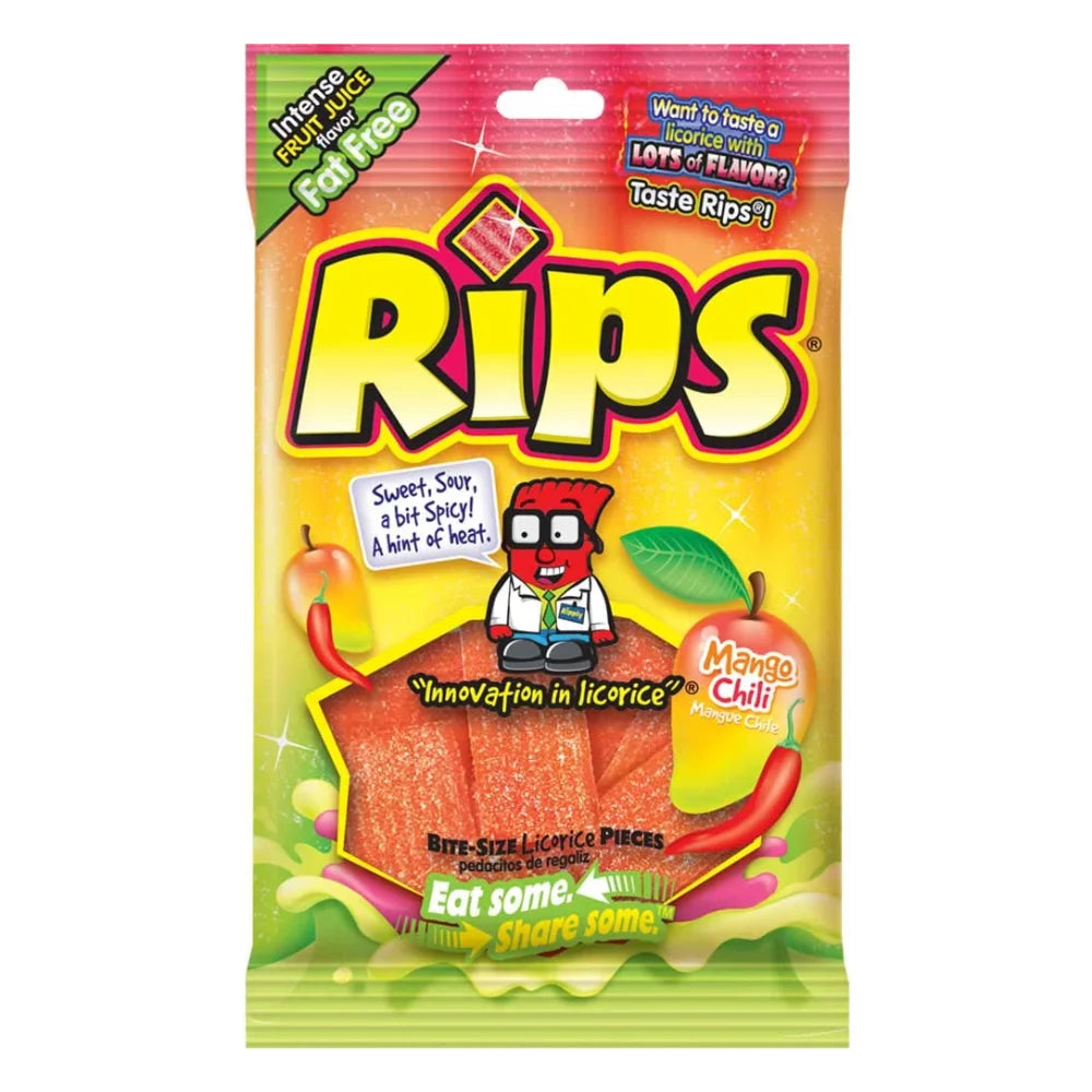 Rips Bite Size Mango Chili Pieces Peg Bag, 4 Ounce — 12 Per Case