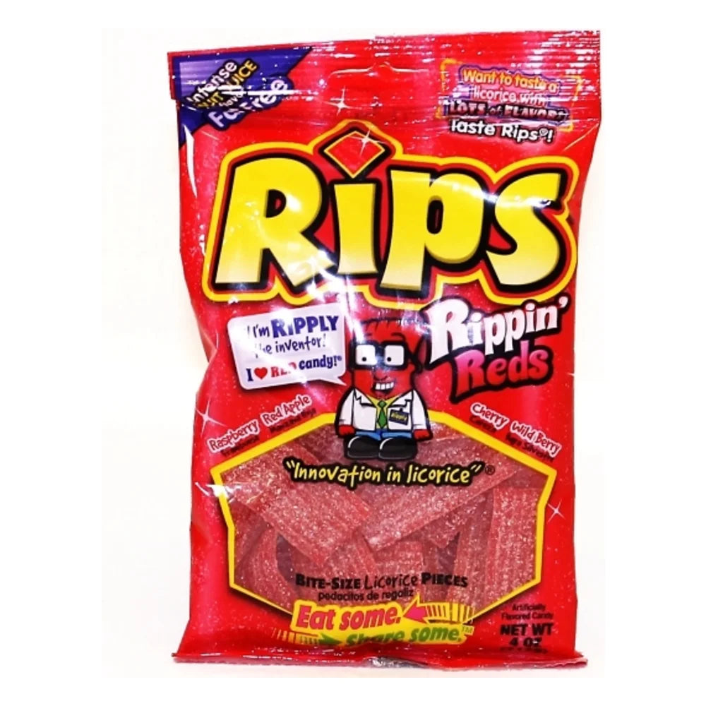 Rips Bite Size Rippin Reds Pieces Peg Bag, 4 Ounce — 12 Per Case