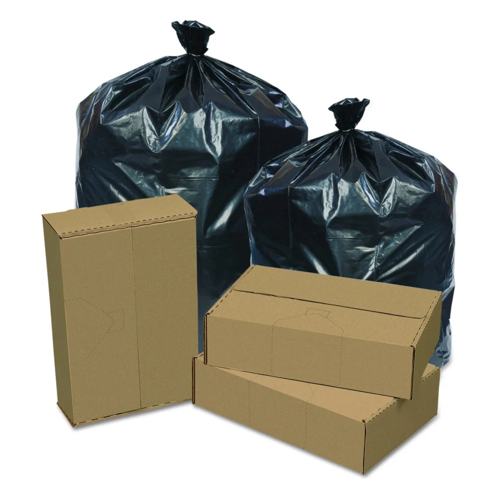 Eco-Strong Can Liner, Black, Extra Extra Heavy, Perforated Roll, 43" x 47", 10 Count — 10 Per Case