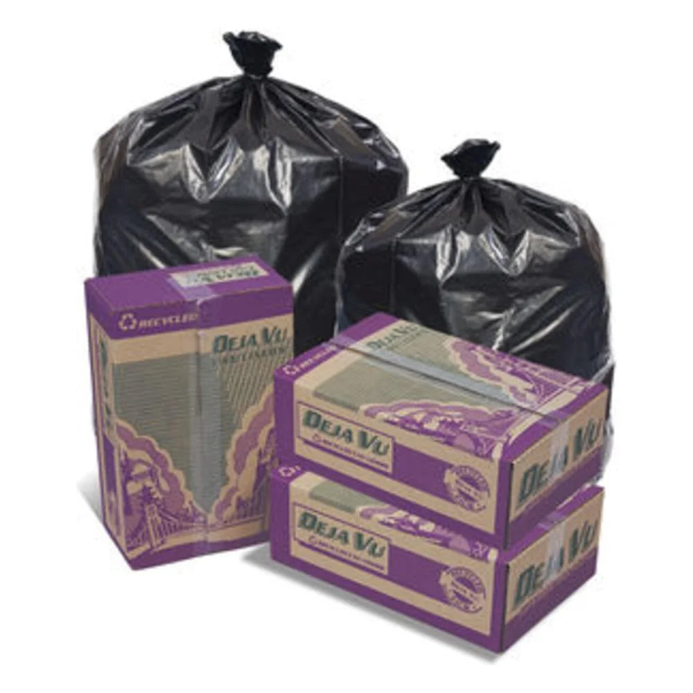 Pitt Plastics Eco Strong 43 Inch X 47 Inch 1.5 Mil XX Heavy Black Star Perforated Roll Can Liner, 56 Gallon — 1 Per Case