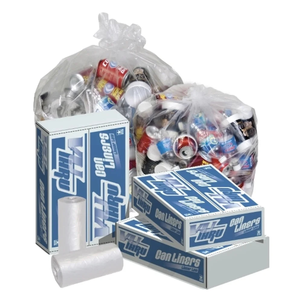 Pitt Plastics Can Liner 33X44 Clear Perforated Roll, 25 Count — 10 Per Case
