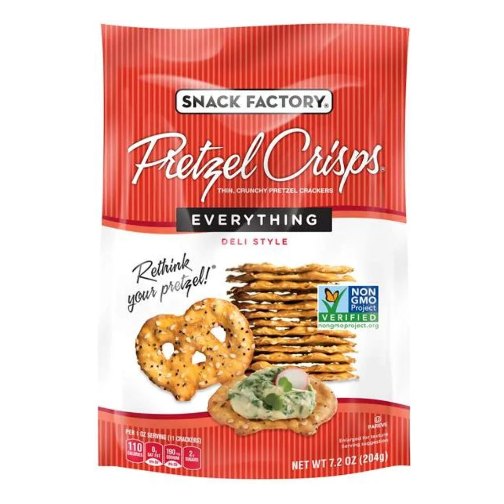 Snack Factory Pretzel Crisps Honey Mustard Onion, 7.2 Ounce — 12 Per Case