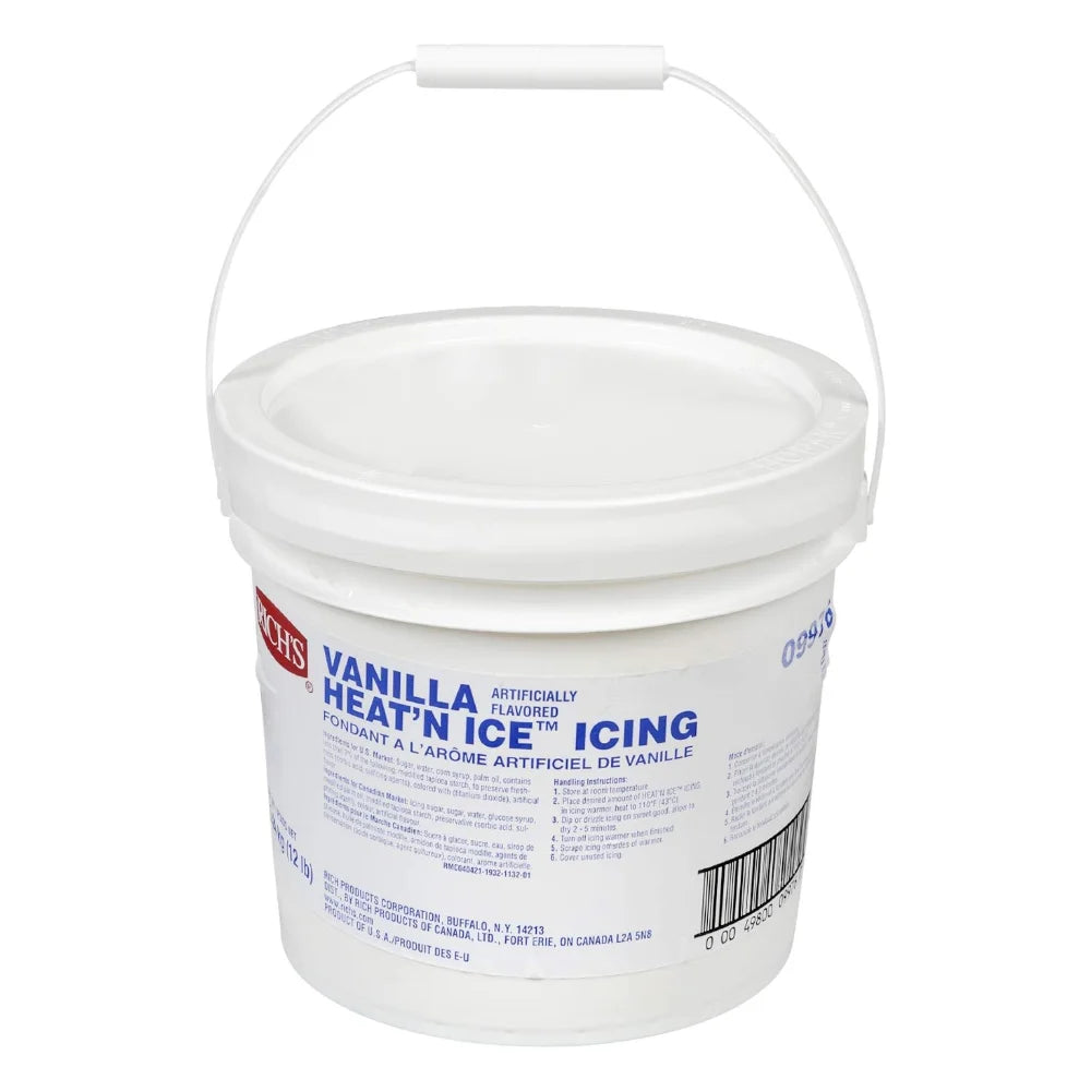 Rich's Vanilla Heat 'n Ice Icing, 12 Pound — 1 Per Case