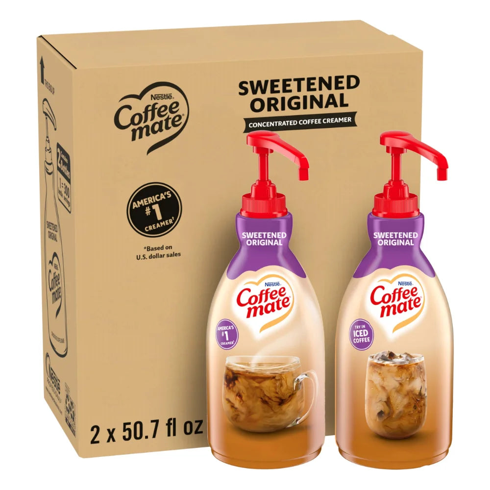 Coffee Mate Sweetened Pump Concentrate Liquid Creamer, 1.58 Quart — 2 Per Case