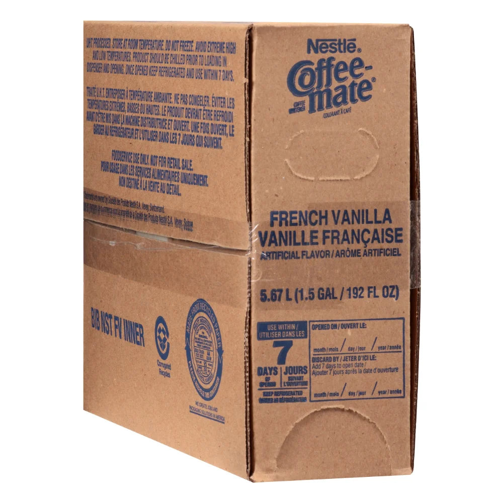 Coffee Mate French Vanilla Coffee Creamer, 1.5 Gallon — 3 Per Case