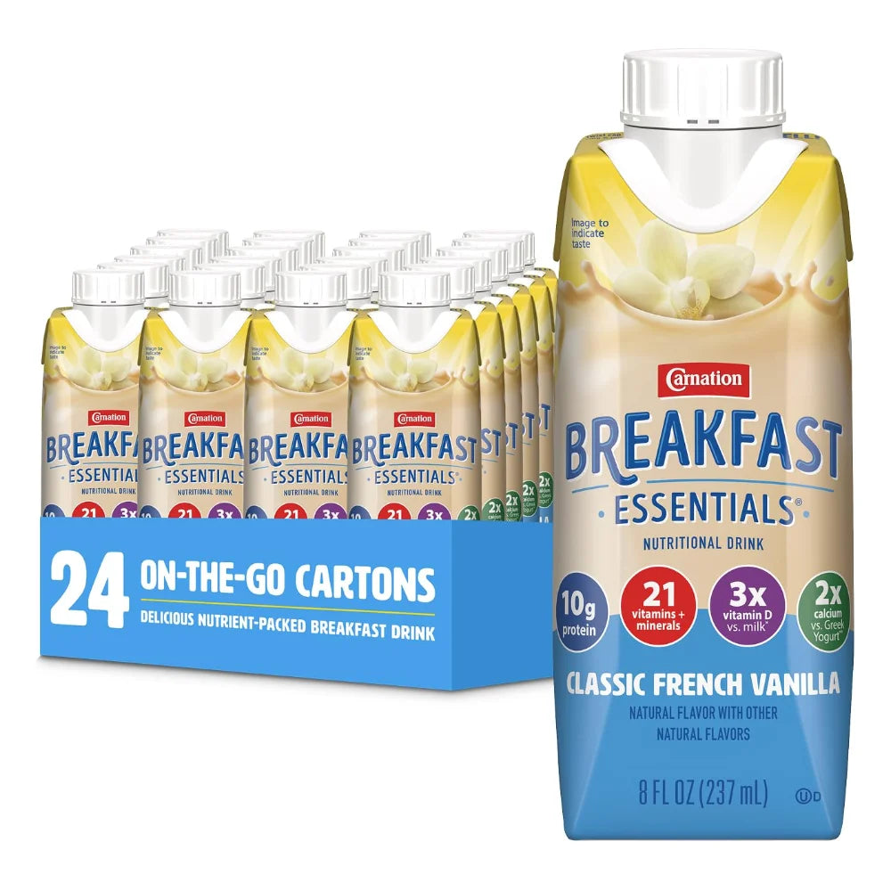Carnation Breakfast Essentials Ready To Drink Vanilla Beverage, 8 Fluid Ounce — 24 Per Case