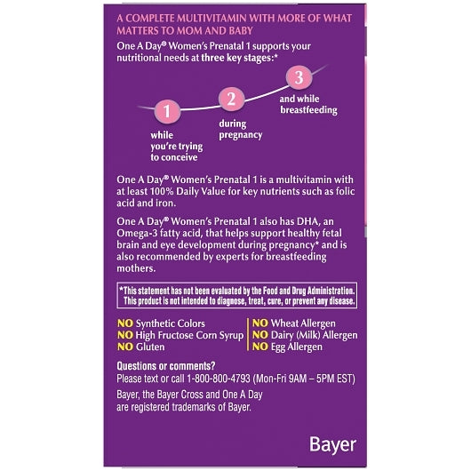 One-A-Day Prenatal Softgels, 30 Piece — 24 Per Case