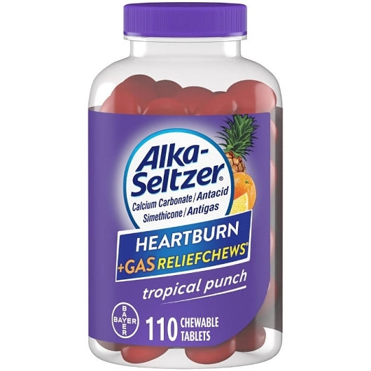 Alka-Seltzer Heartburn Gas Relief Chews Tropical Punch, 110 Piece — 12 Per Case