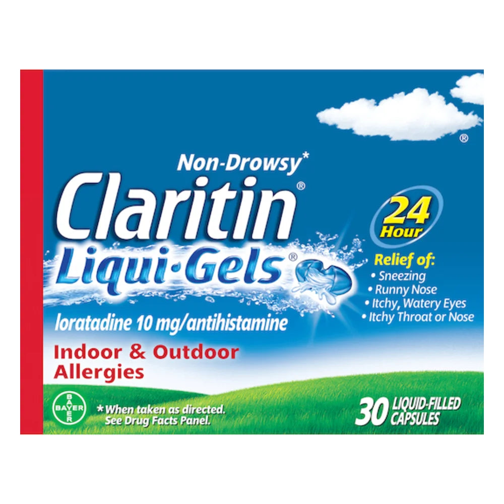 Claritin 24 Hour Non-Drowsy Allergy Relief Liquid Filled Capsules, 30 Piece — 36 Per Case