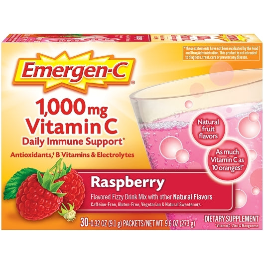 Emergen-C Vitamin C Raspberry, 30 Each — 12 Per Case