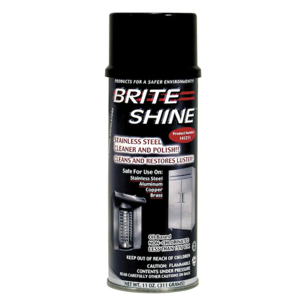 Brite Shine Stainless Steel Cleaner & Polish, Oil Based, Vanilla Scent, 11 Ounce — 12 Per Case