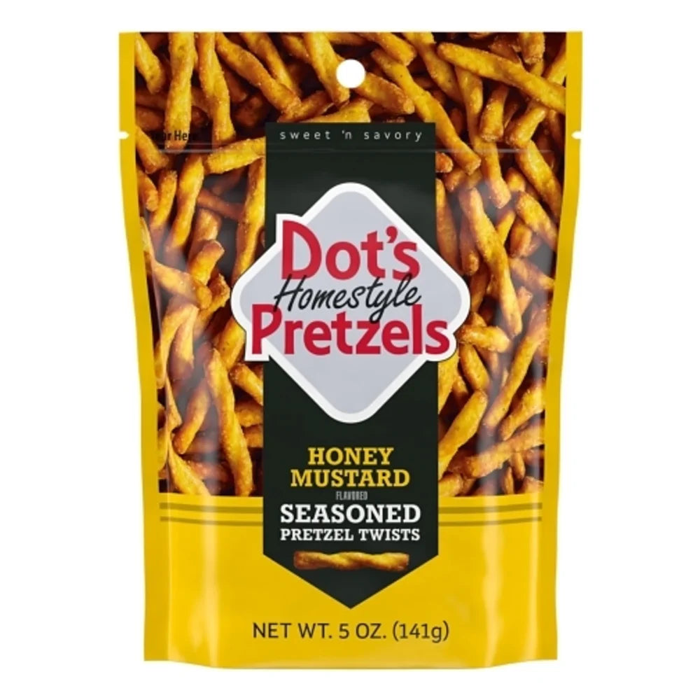 Dot's Homestyle Pretzels Honey Mustard Seasoned Pretzels Case, 5 Ounce — 10 Per Case