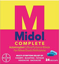 Midol Complete Menstrual Pain Relief Gelcaps (24 Count, 10 Pack)/36pk