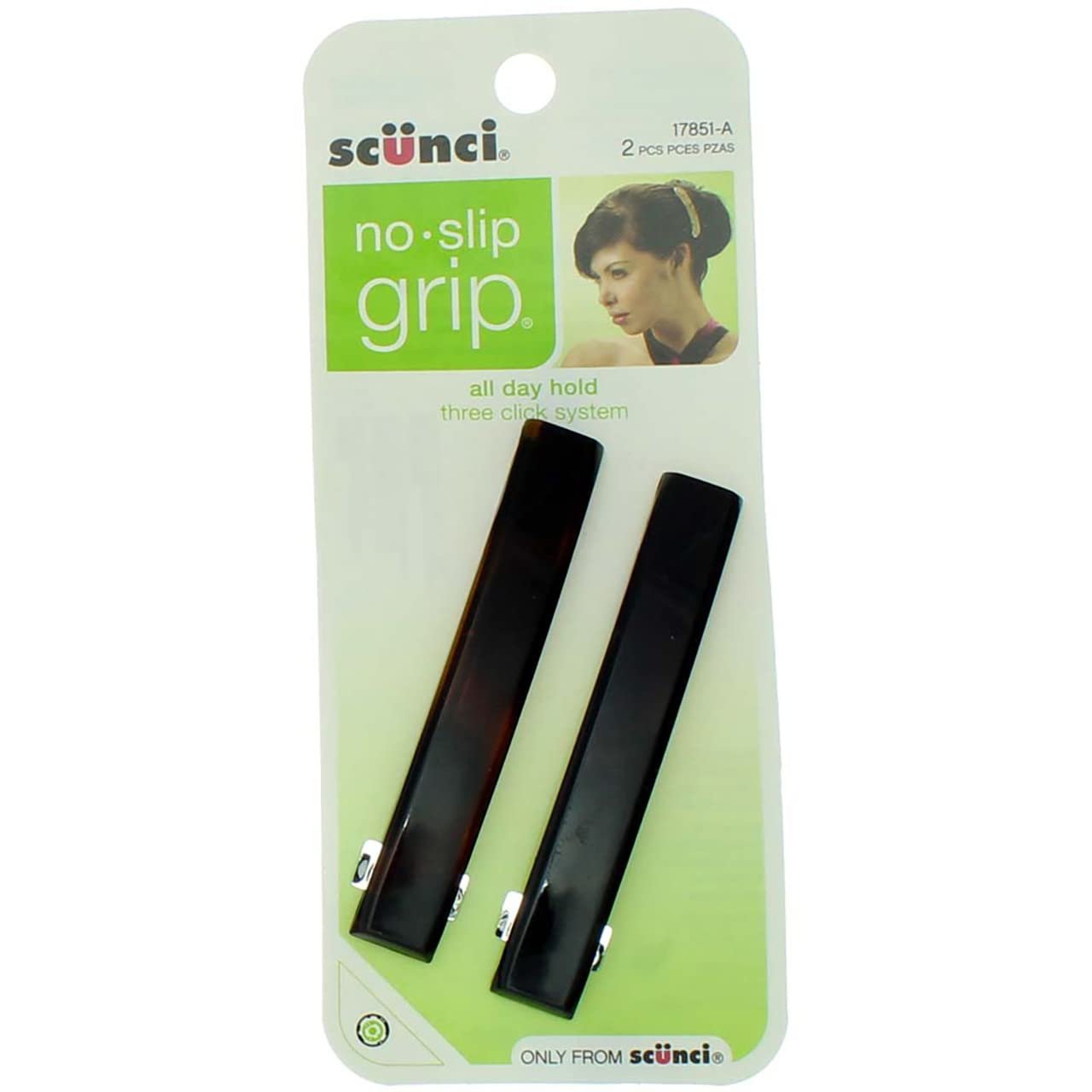 Scunci No Slip Grip Barrettes (2 Count)/48pk