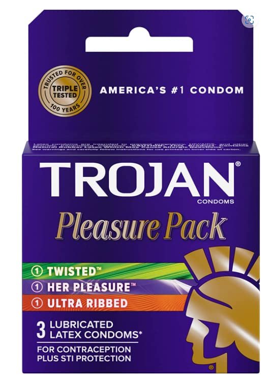 Trojan Pleasure Pack Condoms (3 Count, 4 Pack)/48pk
