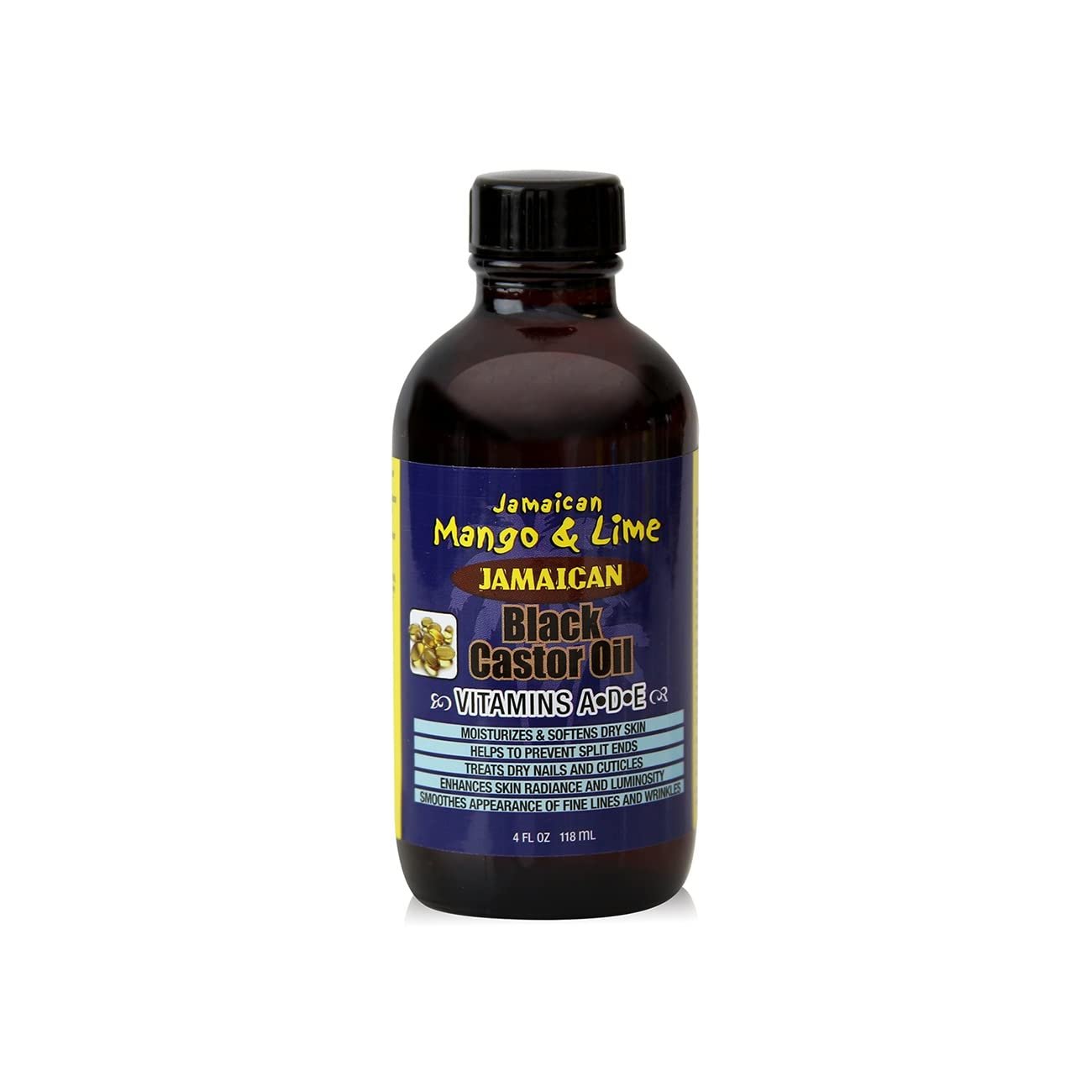 Jamaican Mango & Lime Castor Oil with Vitamins A-D-E (4 oz)/6pk