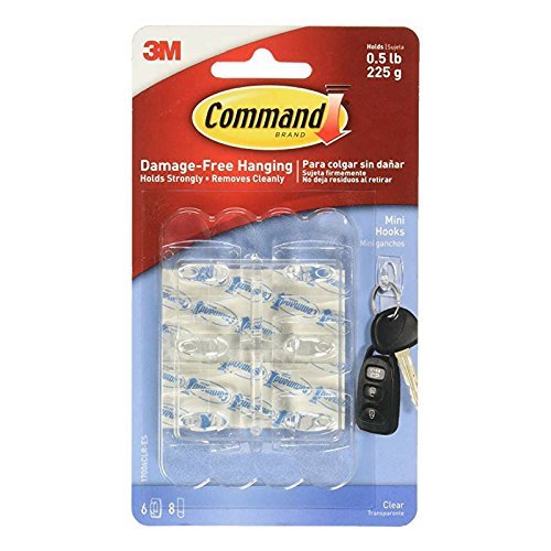 Command Mini Clear Hooks (Pack of 4)/36pk