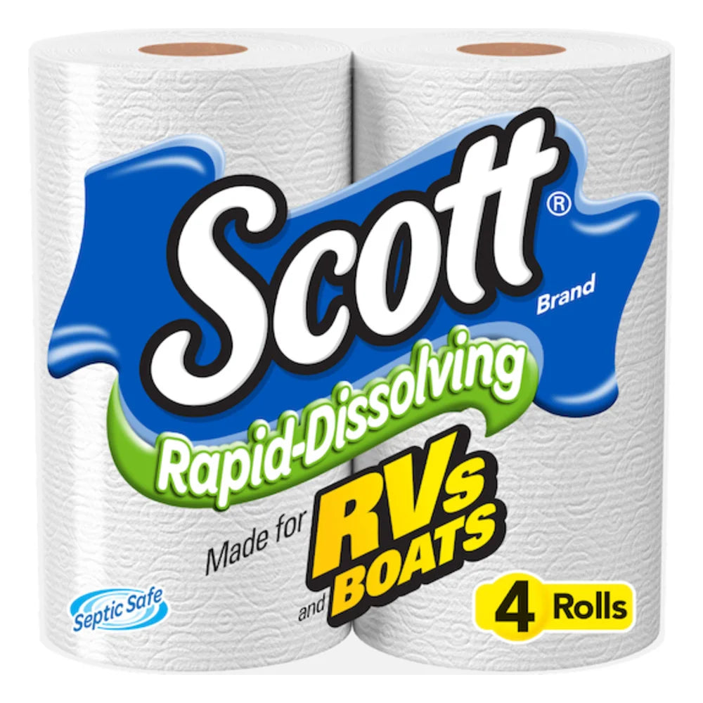 Scott Rapid Dissolve Double Roll Toilet Paper 4 Pack, 924 Count — 12 Per Case