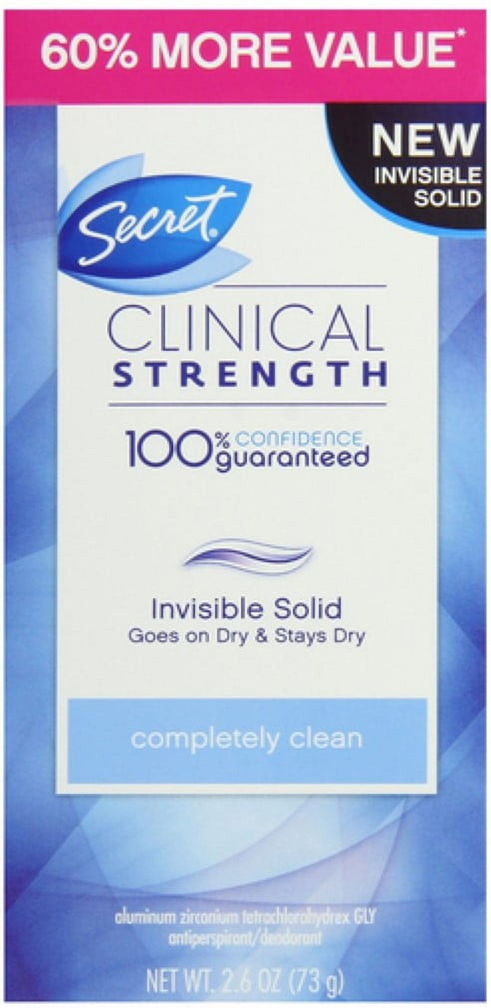 Secret Clinical Invisible Solid Clean, 2.6 oz — 12 Per Case