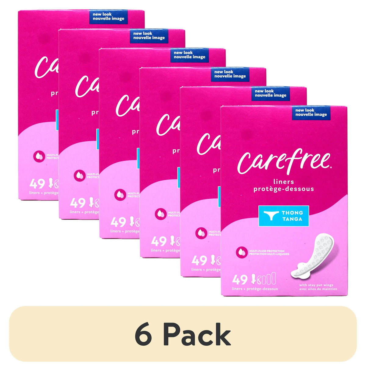 Carefree Thong Panty Liners, 49 ct — 12 Per Case