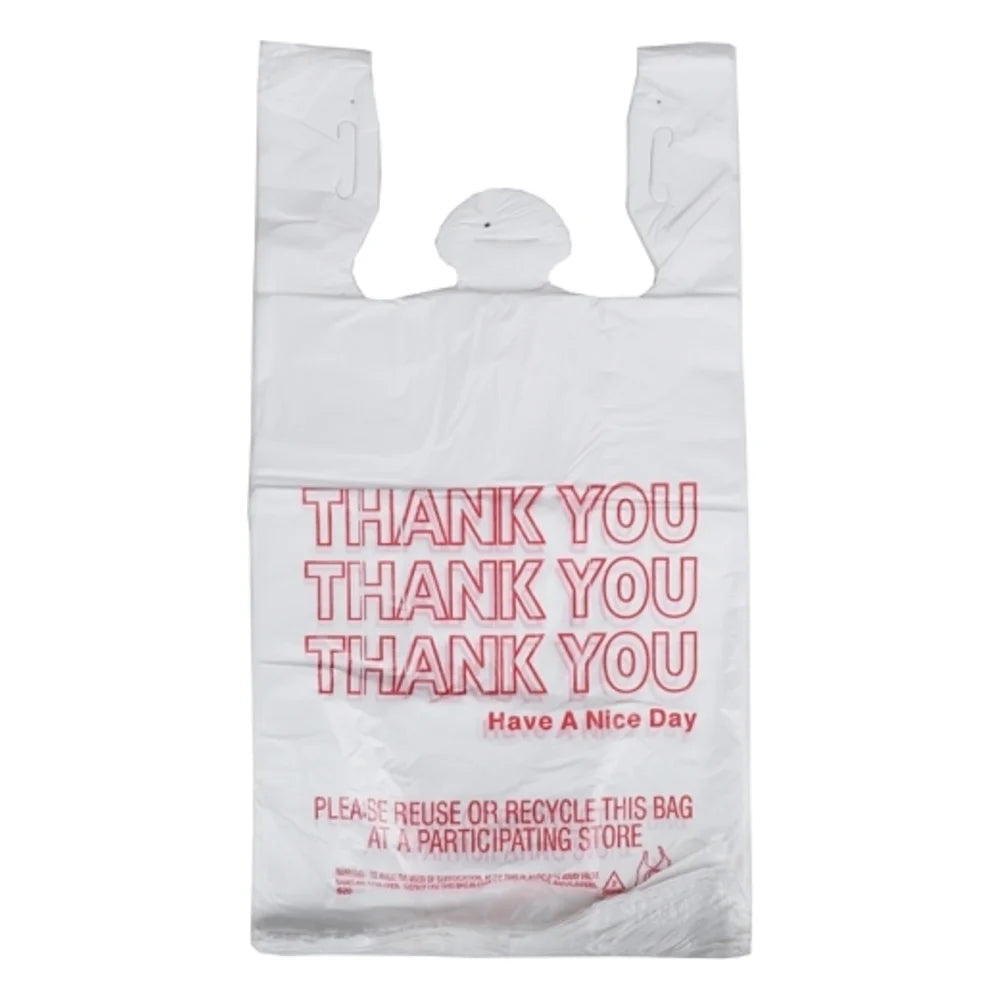 Spectrum 11.5 Inch X 6.5 Inch X 21 Inch 17X13 Microns Thank You T-Shirt Bag, 720 Count — 1 Per Case