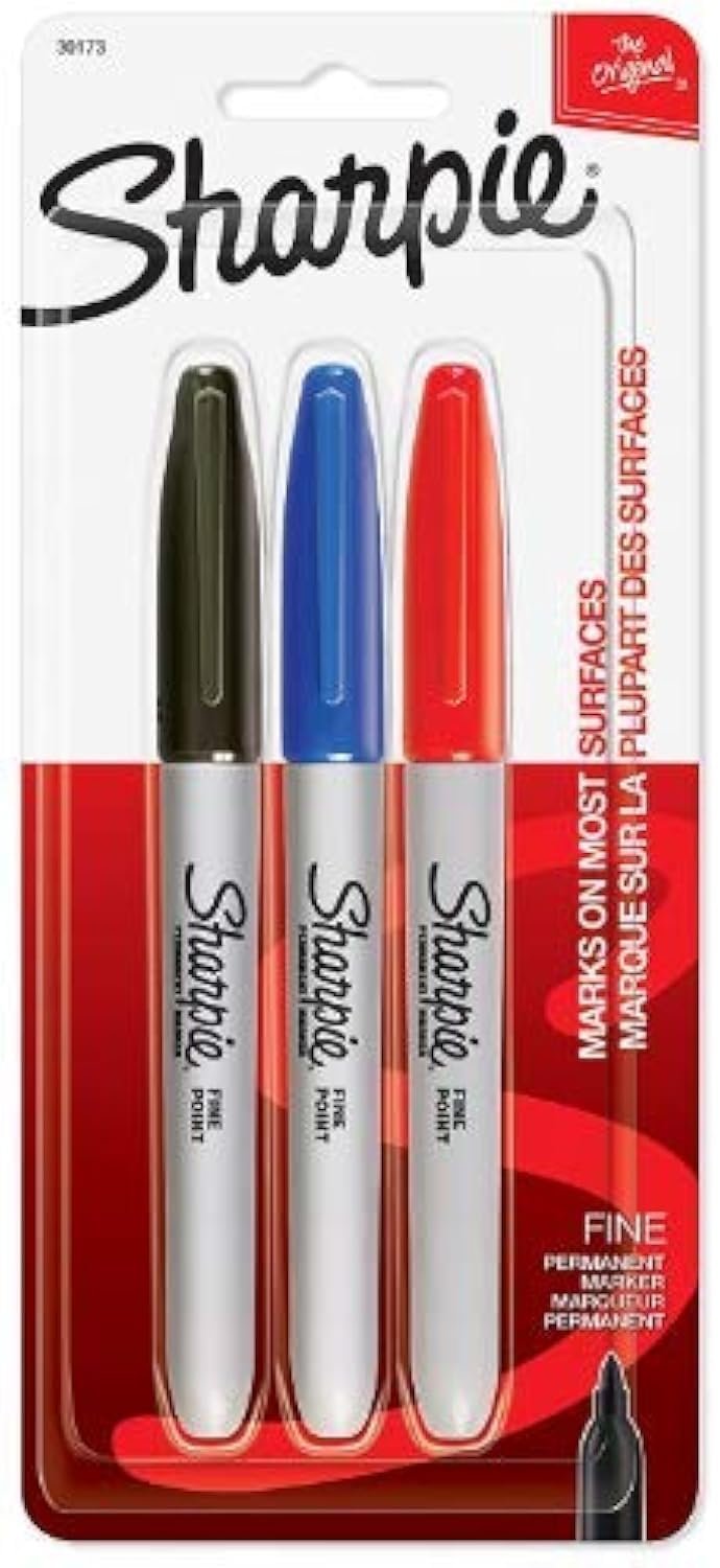 Sharpie Permanent Markers Red/Blue/Black (3 Pack)/48pk