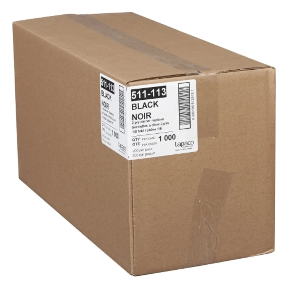 Lapaco 2 Ply Black Dinner Napkin — 1 Per Case
