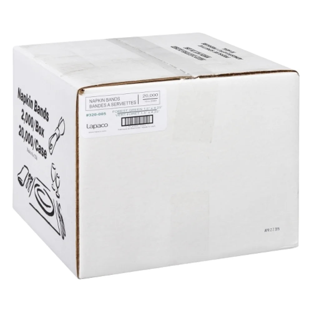 Lapaco 1.5 Inch By 4.25 Inch Forrest Green Napkin Band — 10 Per Case