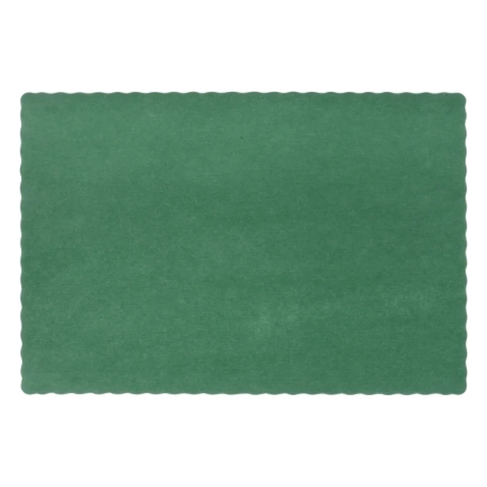 Lapaco Econo Scalloped Solid Colored Hunter Green Placemat — 1 Per Case