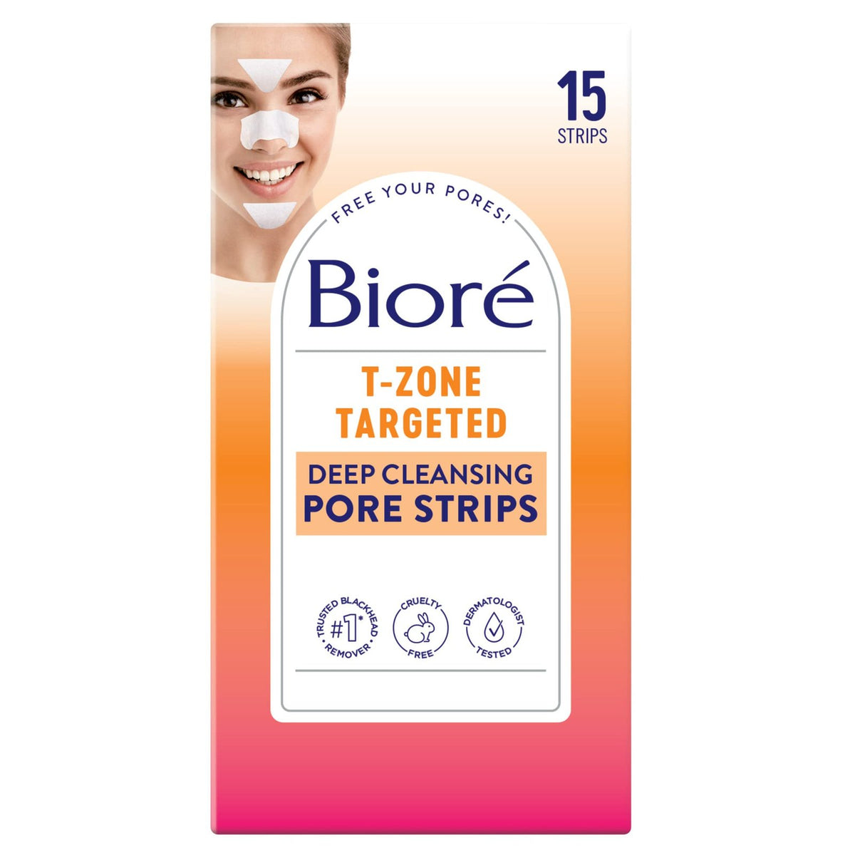 Bioré T-Zone Blackhead Remover Strips (15 Count)/12pk