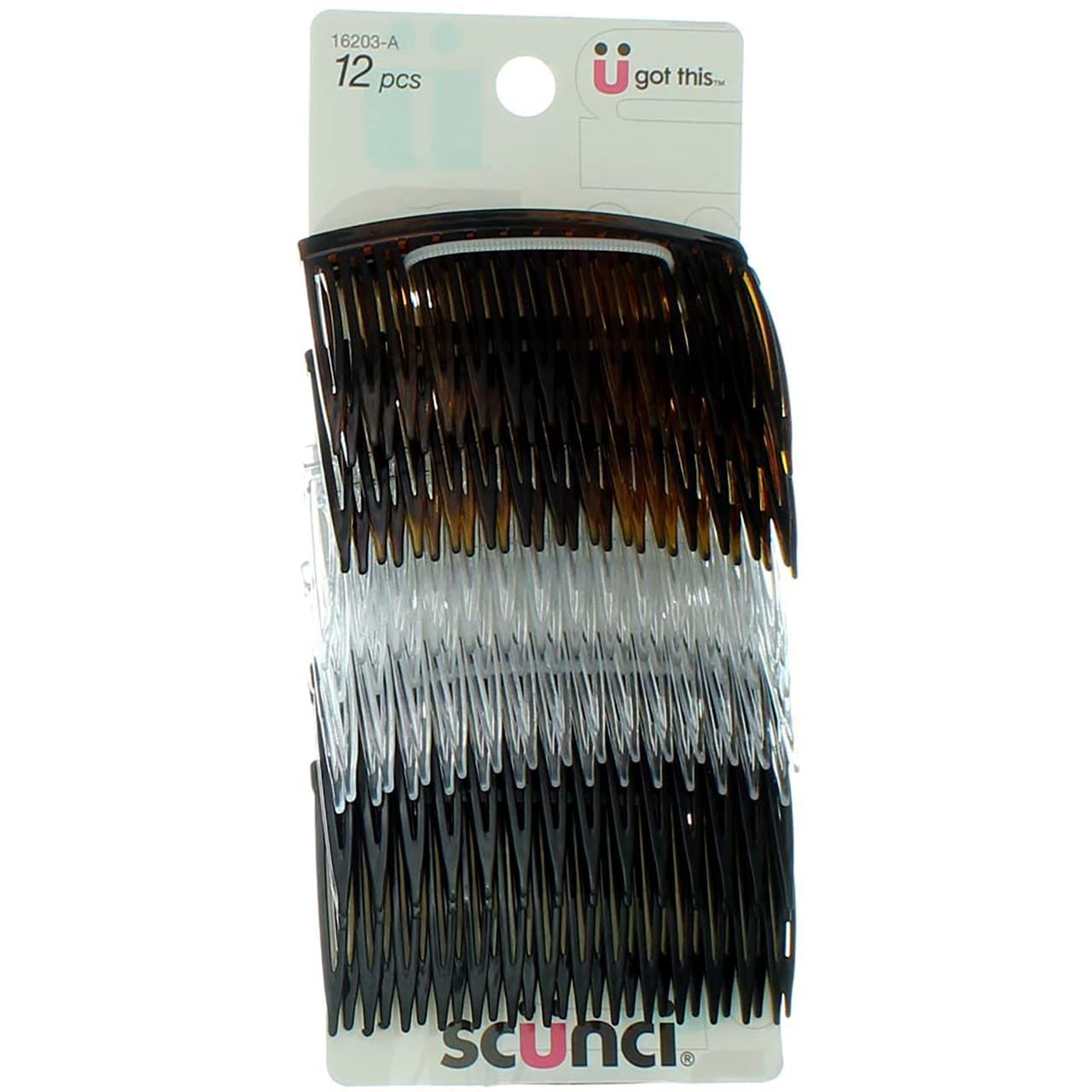 Scunci Side Combs Assorted Colors (12 Count)/48pk