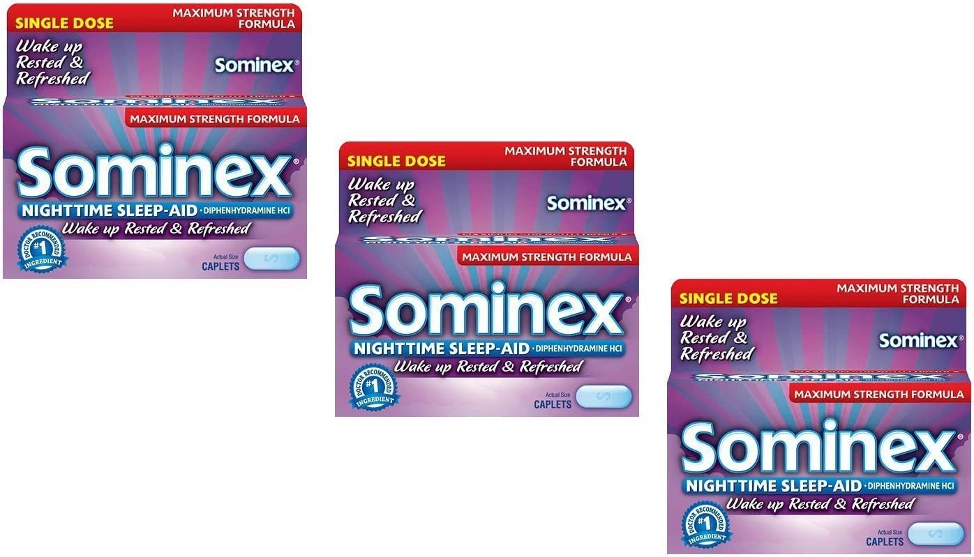 Sominex Nighttime Sleep-Aid Caplets (16 Count, 3 Pack)/24pk