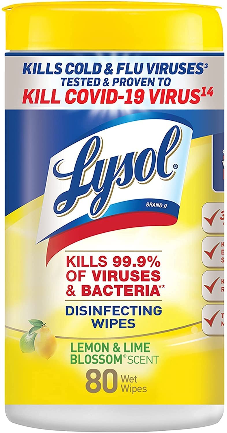 Lysol Disinfecting Wipes Lemon (80 ct, 2 Pack)/6pk