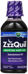 ZzzQuil Nighttime Sleep-Aid Liquid Warming Berry (12 oz, 9 Pack)/12pk