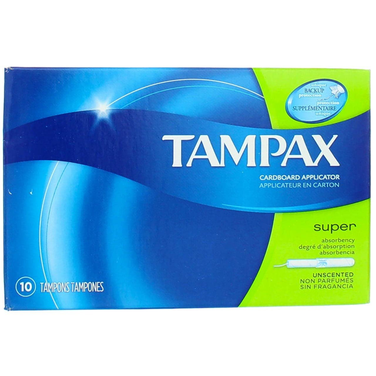 Tampax Flushable Super Tampons (10 ct, 2-pack)/48pk