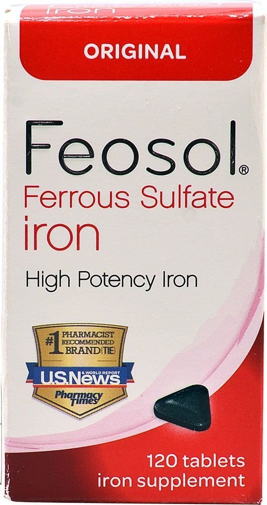 Feosol Ferrous Sulfate Iron Tablets (120 Count)/36pk