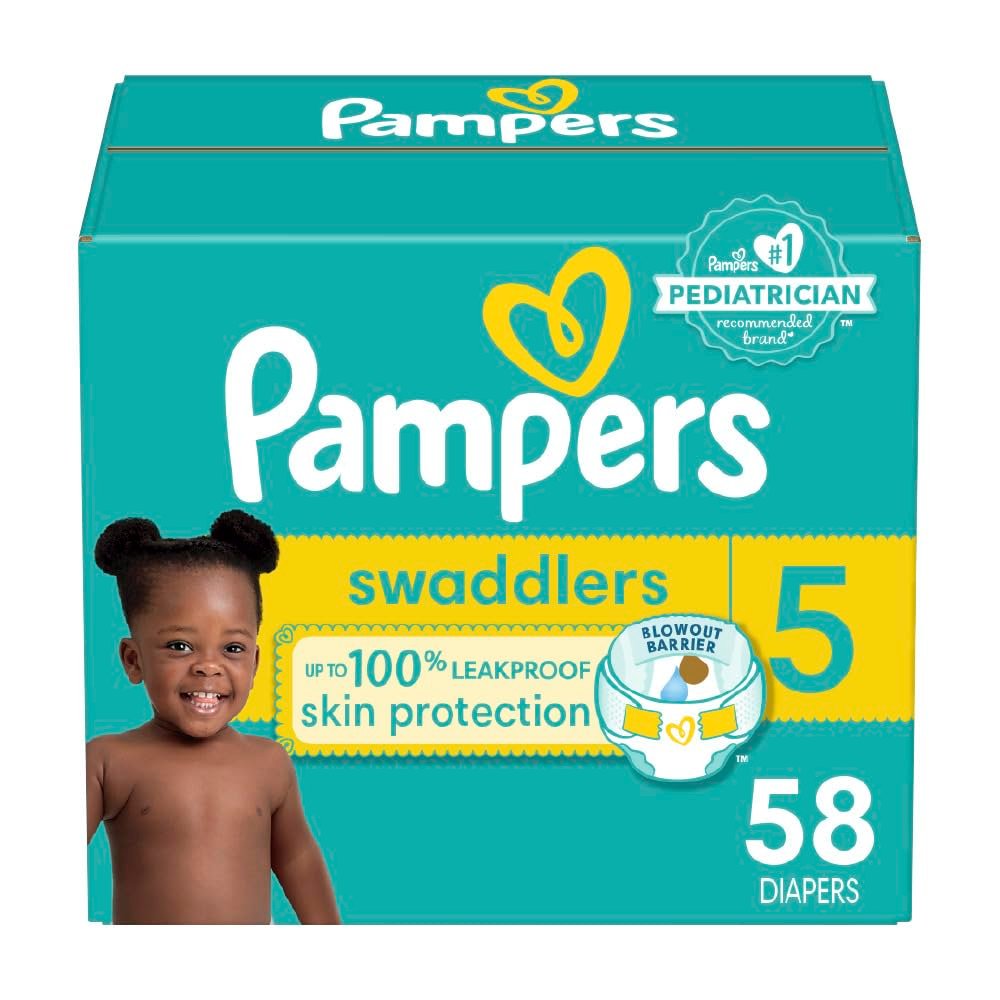Pampers Swaddlers Diapers Size 5 (58 ct)/1pk