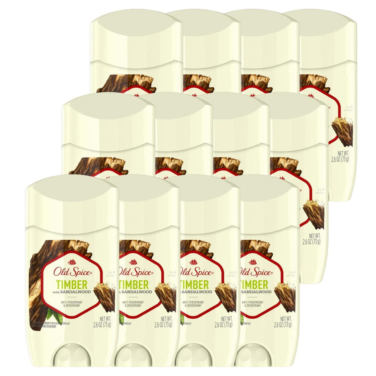 Old Spice Antiperspirant Timber (2.6 oz, 12 Pack)/12pk