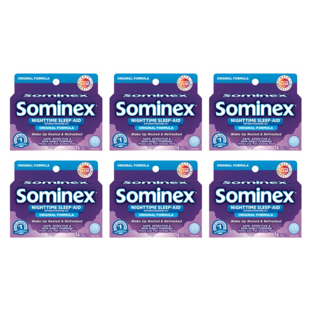 Sominex Sleep Aid Tablets (16 Count, Pack of 6)/24pk