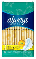 Always Ultra Thin Pads Size 1 Regular (36 Count, 3 Pack)/6pk