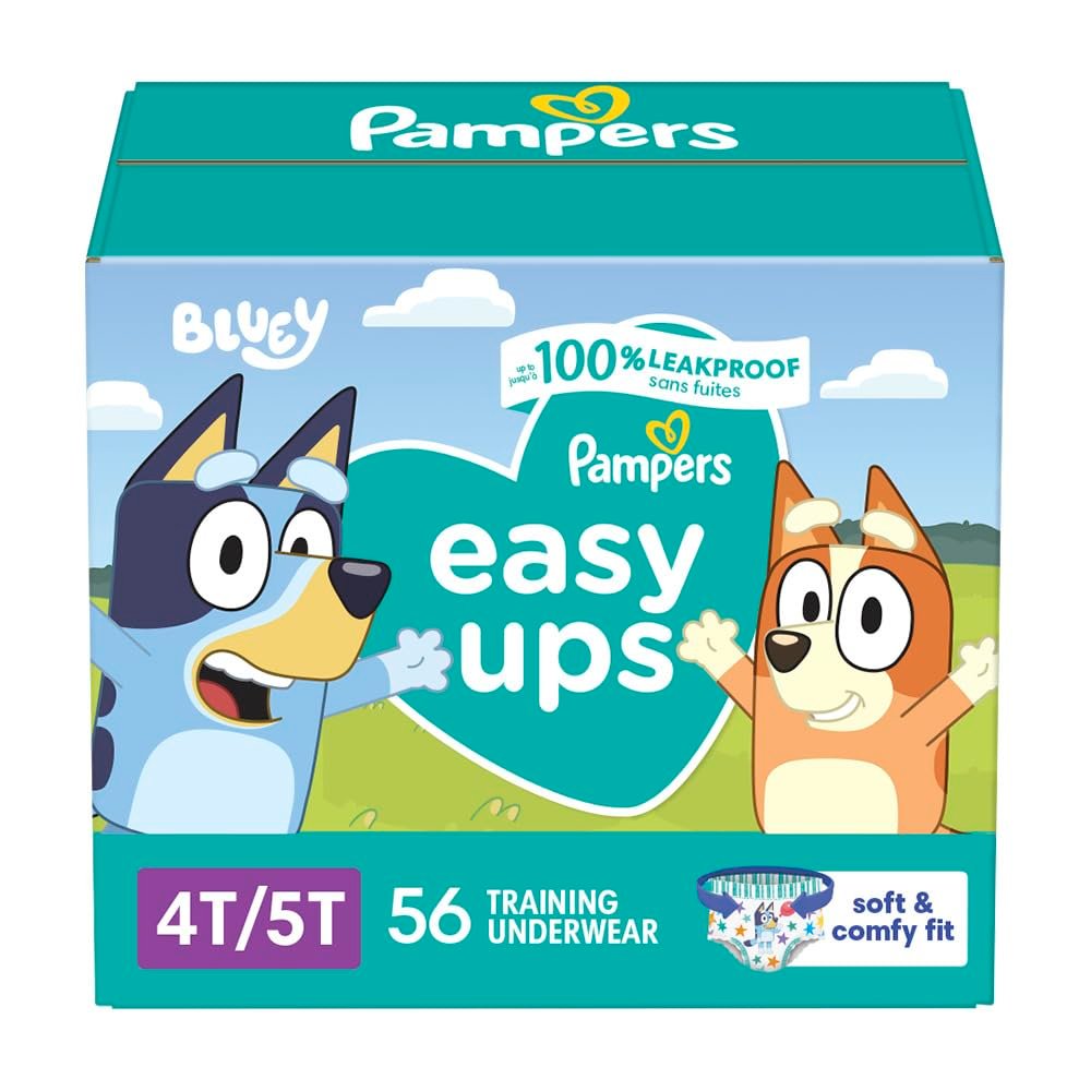 Pampers Easy Ups Training Pants Bluey Size 4T-5T (56 Count)/1pk