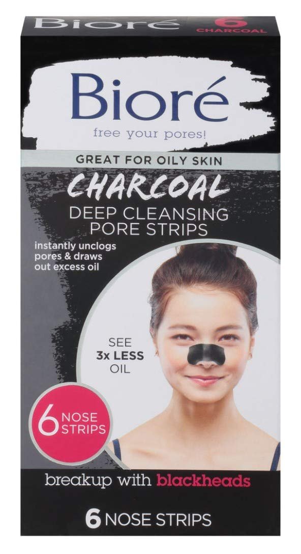 Biore Charcoal Pore Strips (6 Count, 3 Pack)/12pk