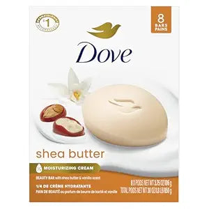Dove Beauty Bar Soap, Shea Butter, 3.17 oz, 6 Pack/9pk