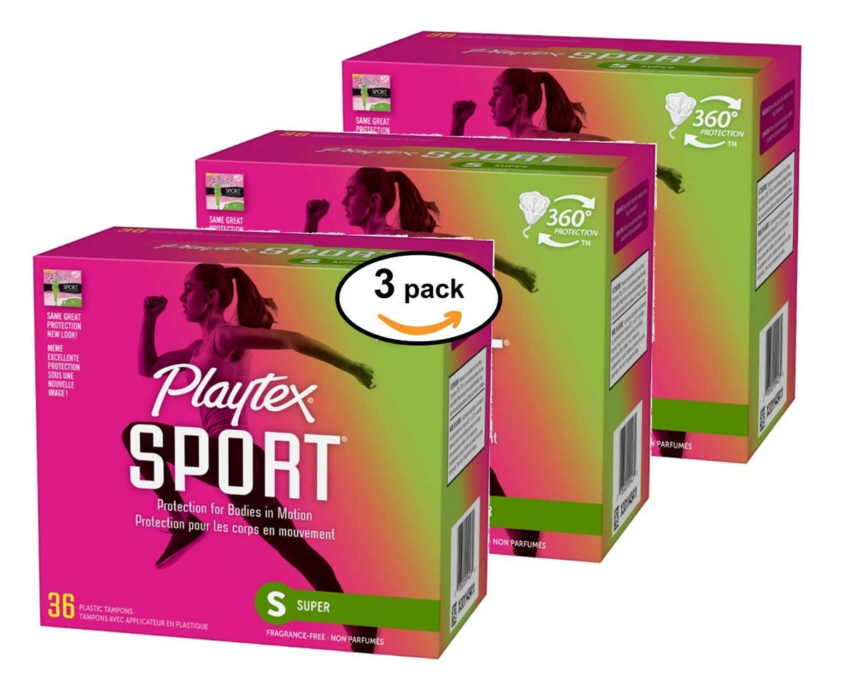 Playtex Sport Tampons Super Absorbency (36 ct, 3-pack)/12pk