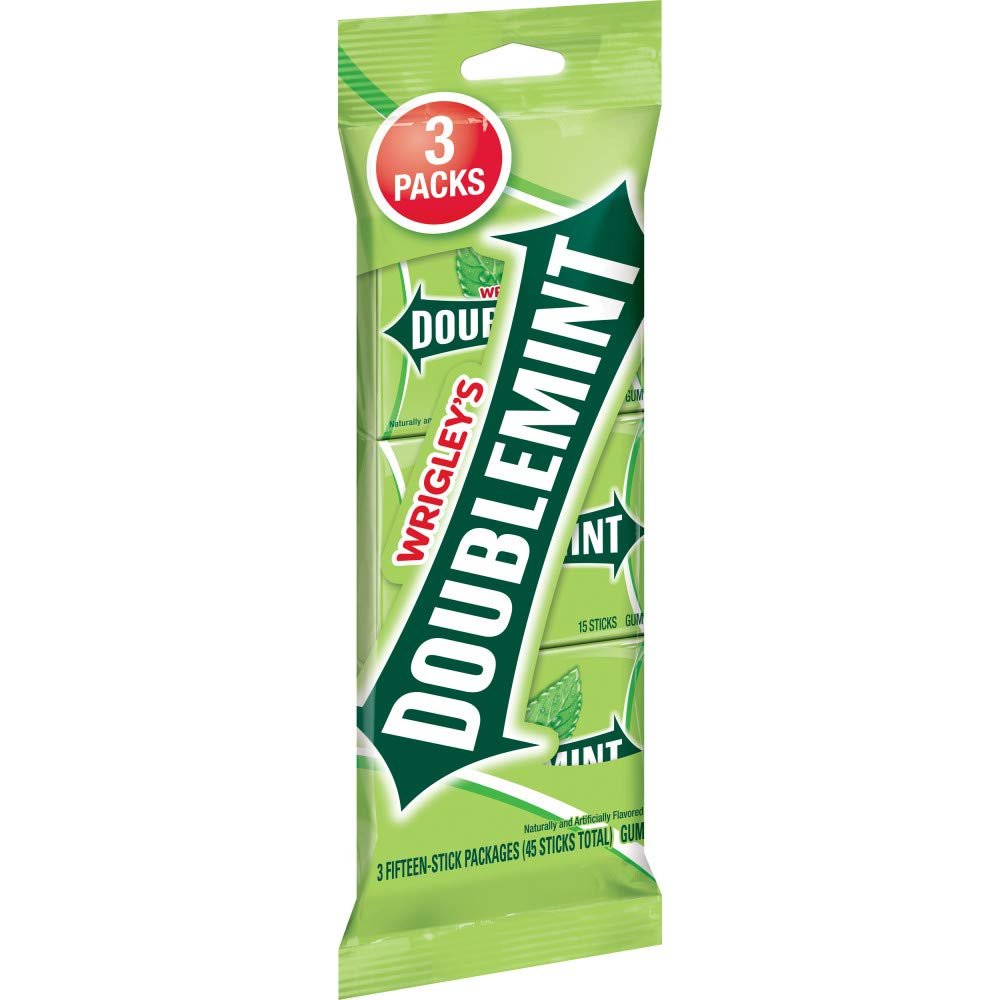 Wrigley's Doublemint Chewing Gum (15 Sticks, 3 Pack)/20pk