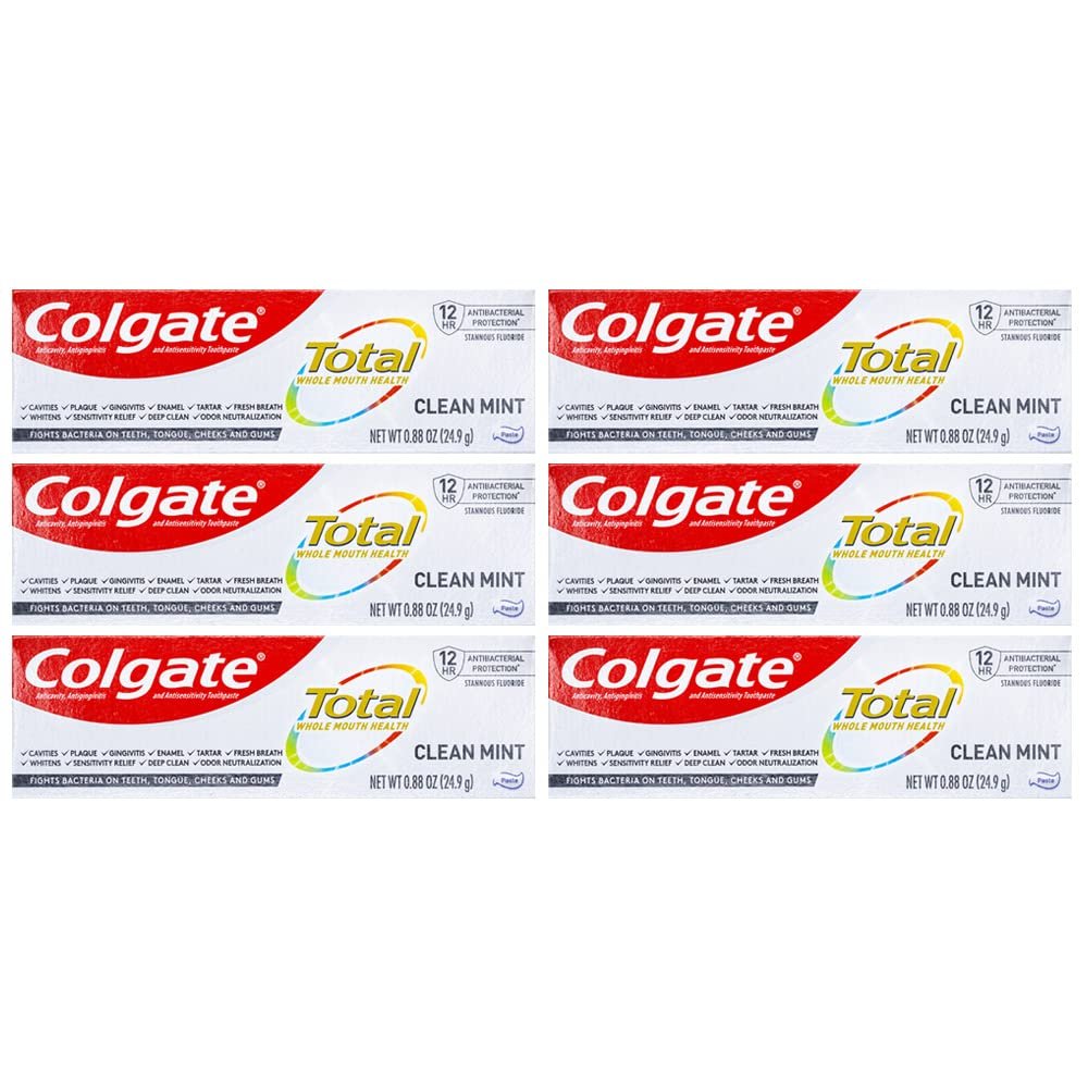Colgate Total Toothpaste Travel Size Clean Mint (0.88 oz, 6 Pack)/24pk