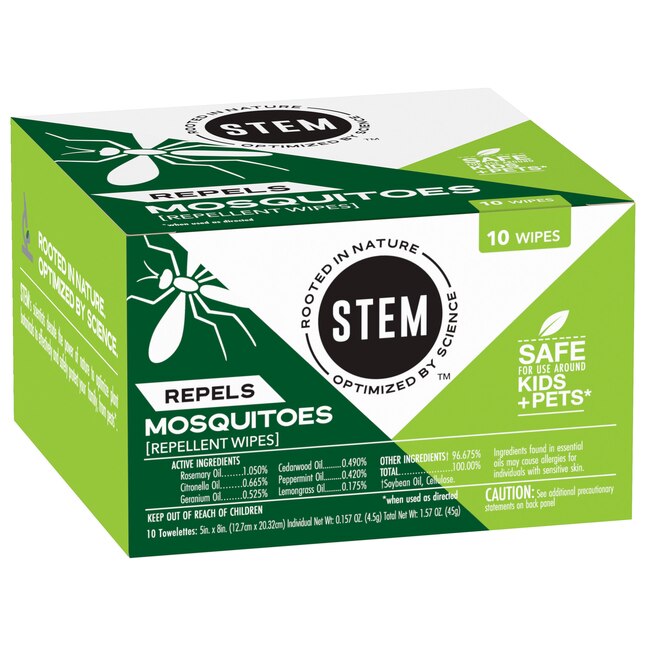 STEM Mosquito Repellent Wipes, 10 ct — 8 Per Case