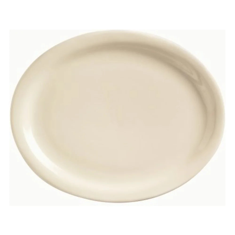Libbey Kingsmen White Cream White Narrow Rim Platter 11 1/4" X 9 1/8" — 1 Per Case