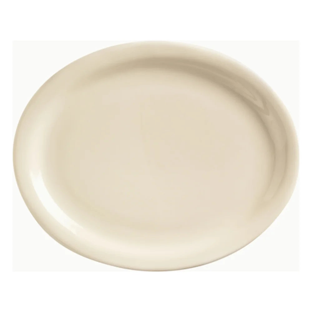 Libbey Kingsmen Narrow Rim Platter - Cream White, 9.75" X 7.5" — 1 Per Case