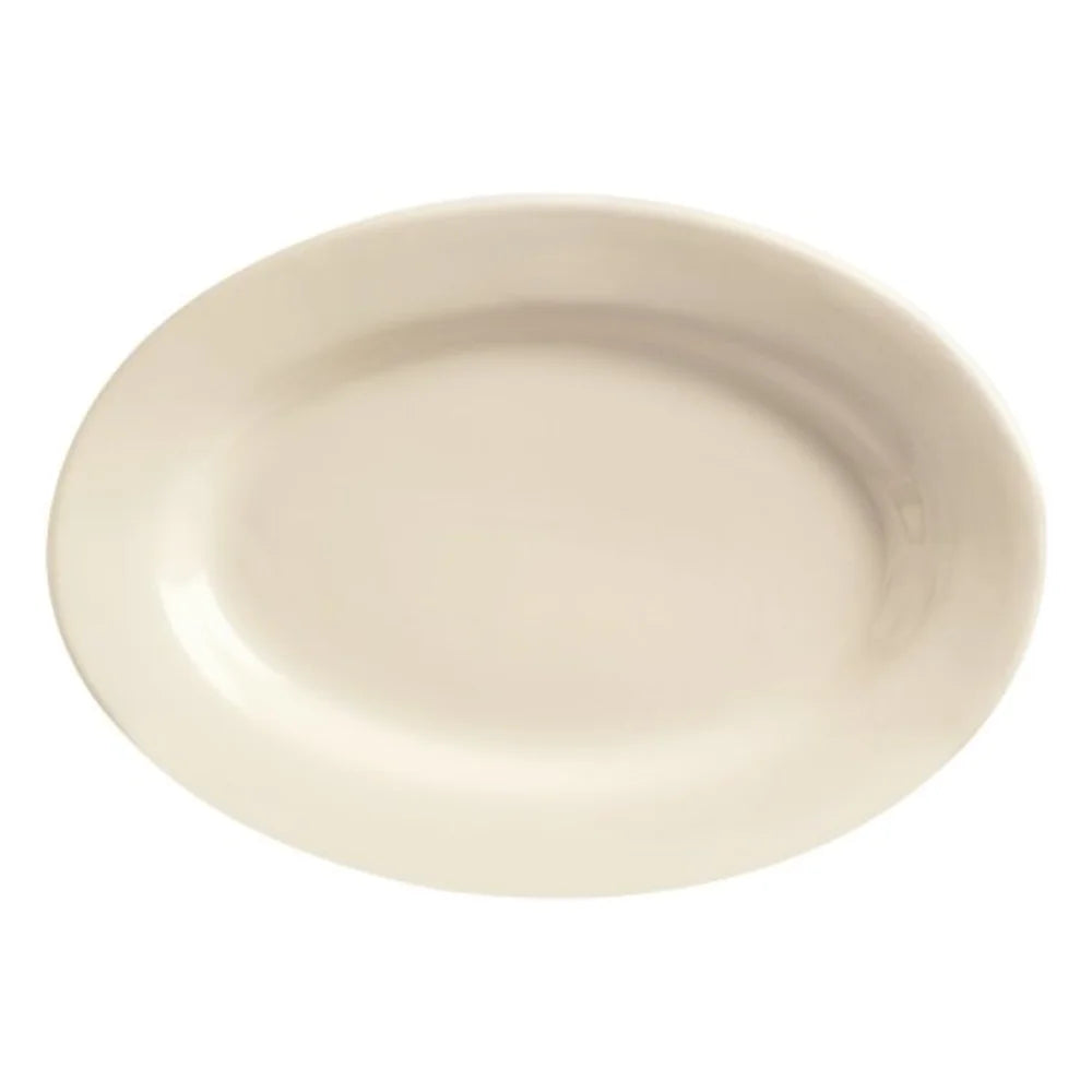 Libbey Princess White Rolled Edge Cream White Medium Rim Oval Platter 10 3/8" X 7 3/8" — 1 Per Case